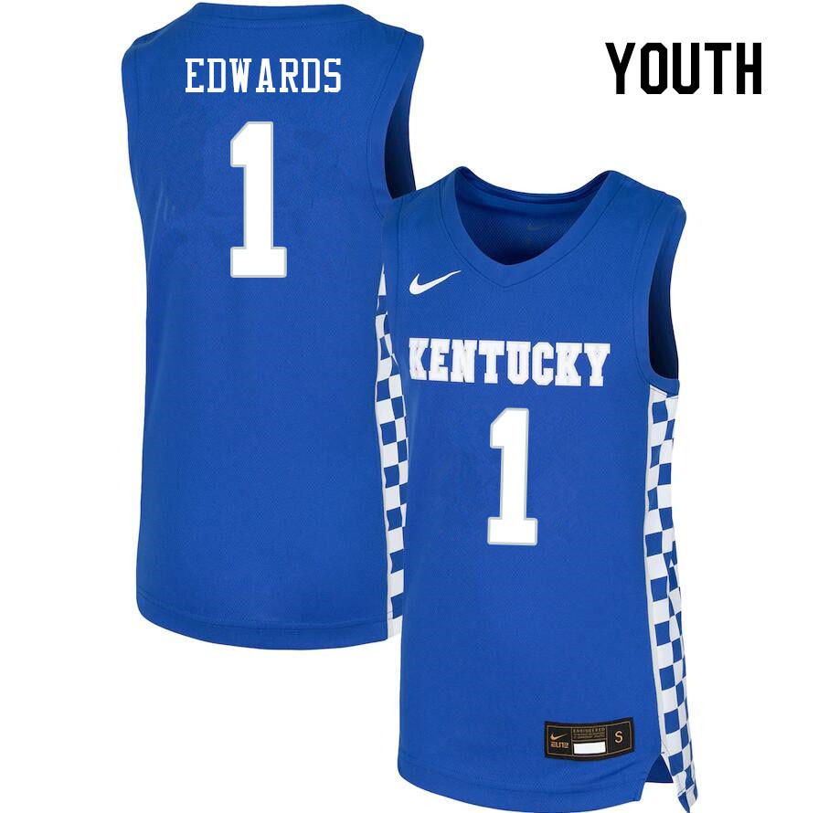 Youth #1 Justin Edwards Kentucky Wildcats College Basketball Jerseys Stitched Sale-Blue